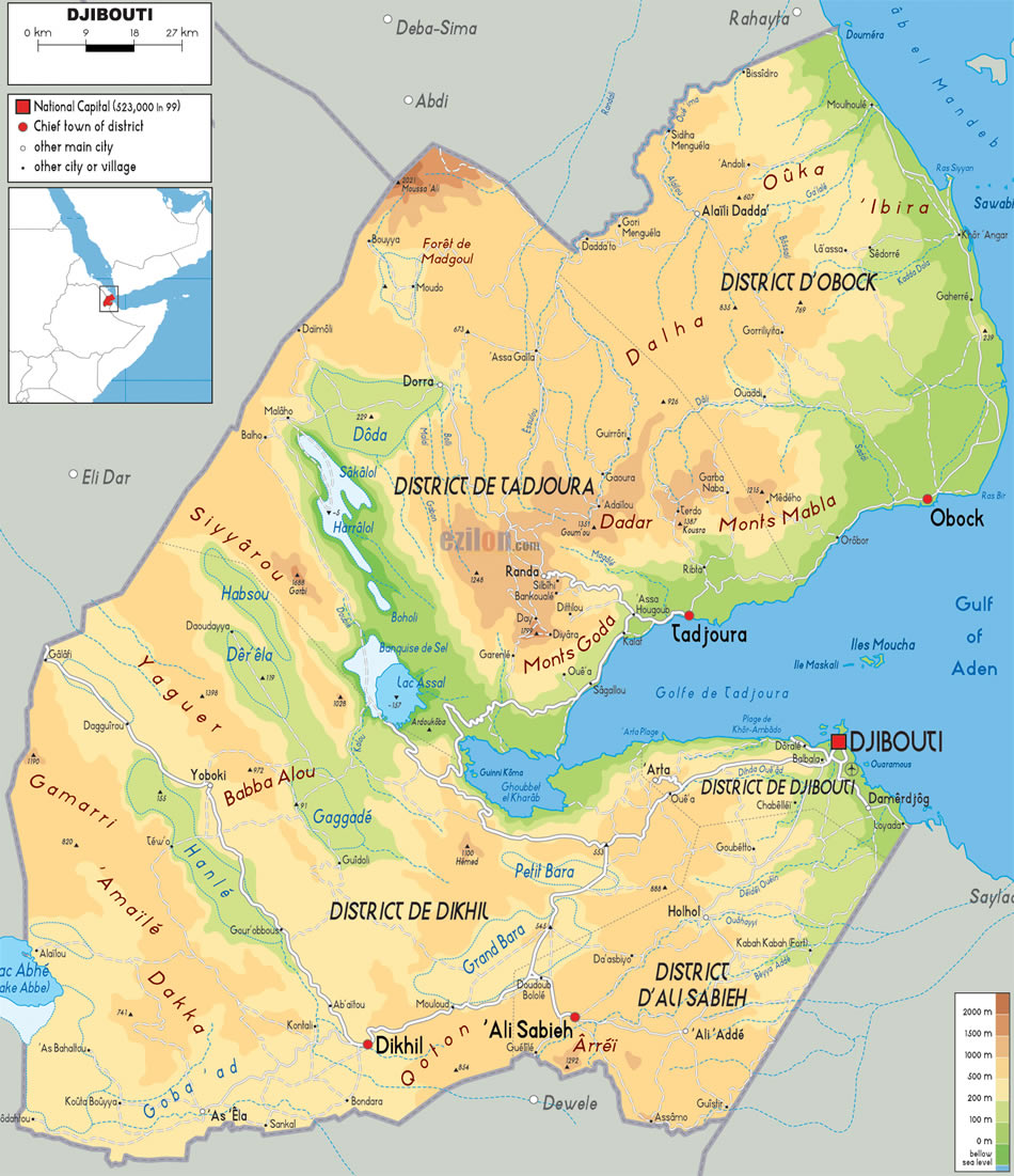 politique carte de Djibouti