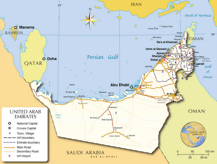 carte de emirats arabes unis