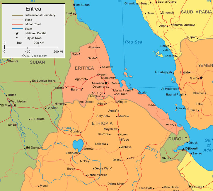Carte de Erythree