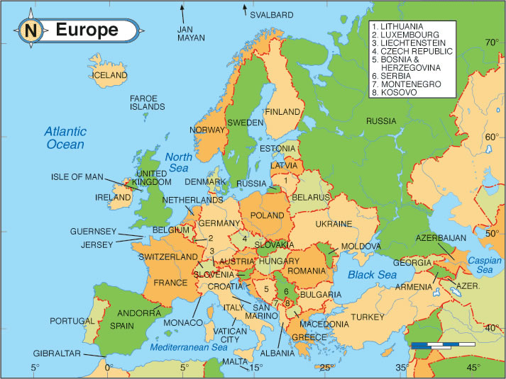 carte de europe