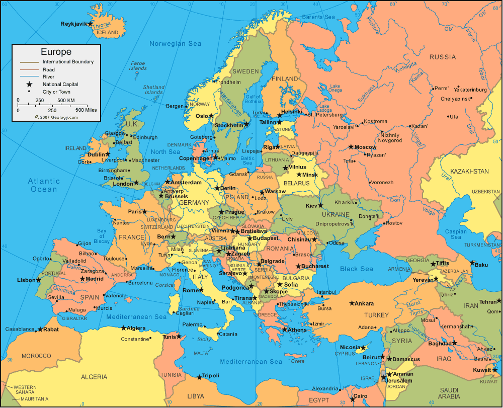 politique carte de europe