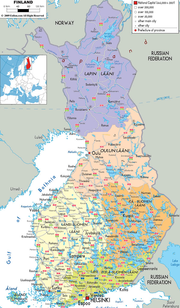 Carte de Finlande