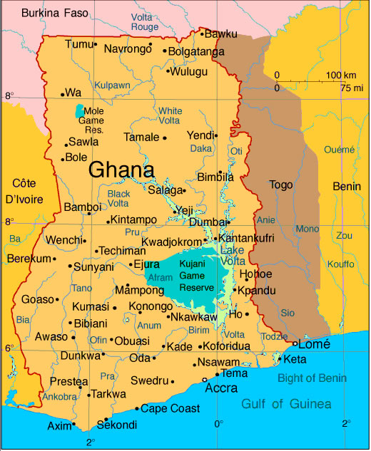 Carte de Ghana