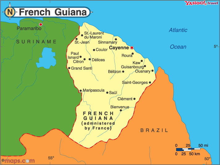 carte de guyane francaise