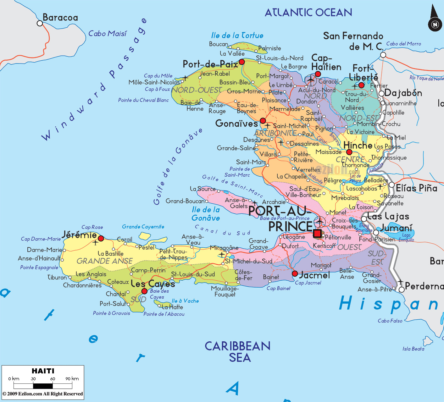 Haiti politique carte