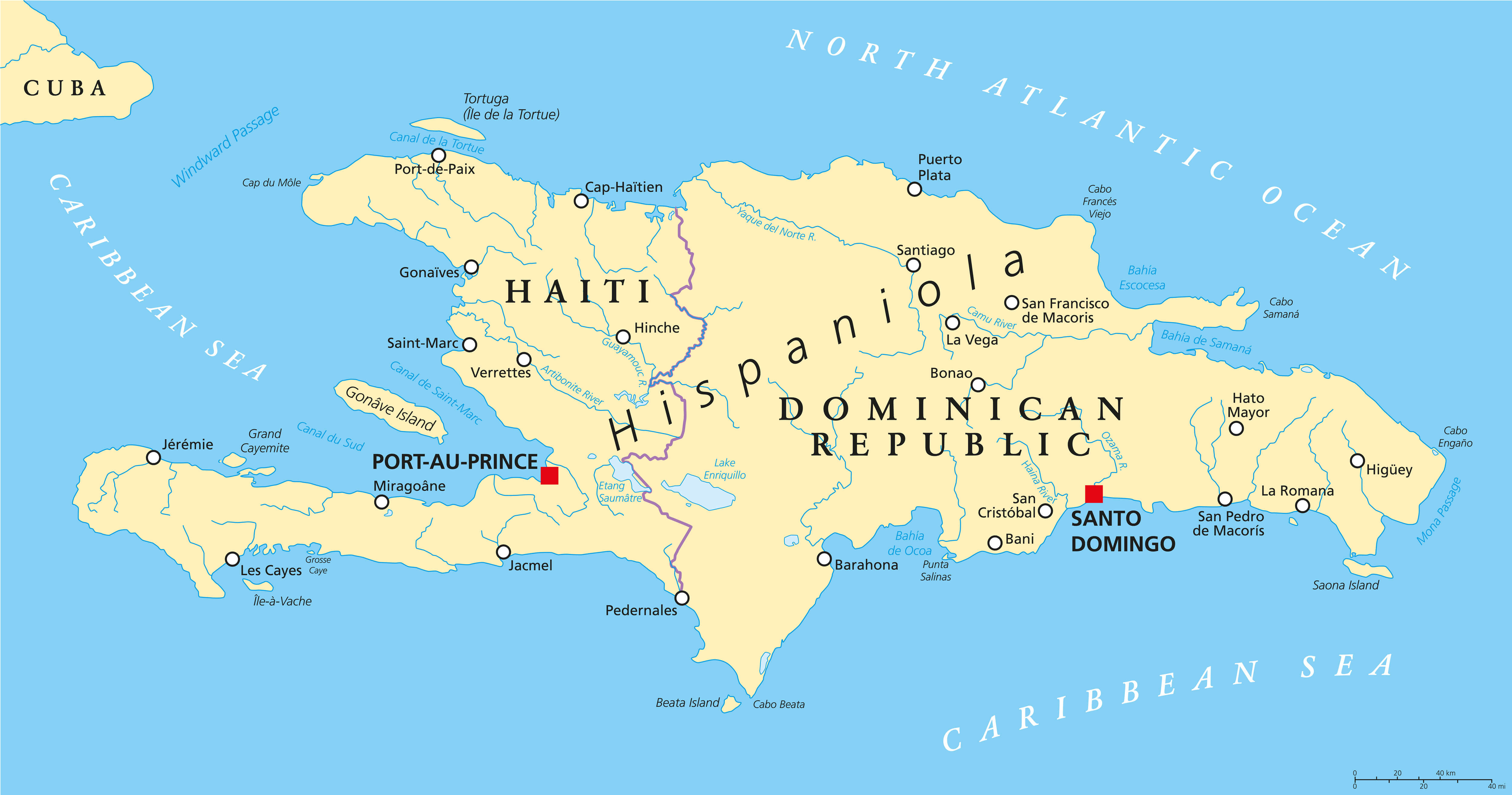 politique carte haiti Republique Dominicaine