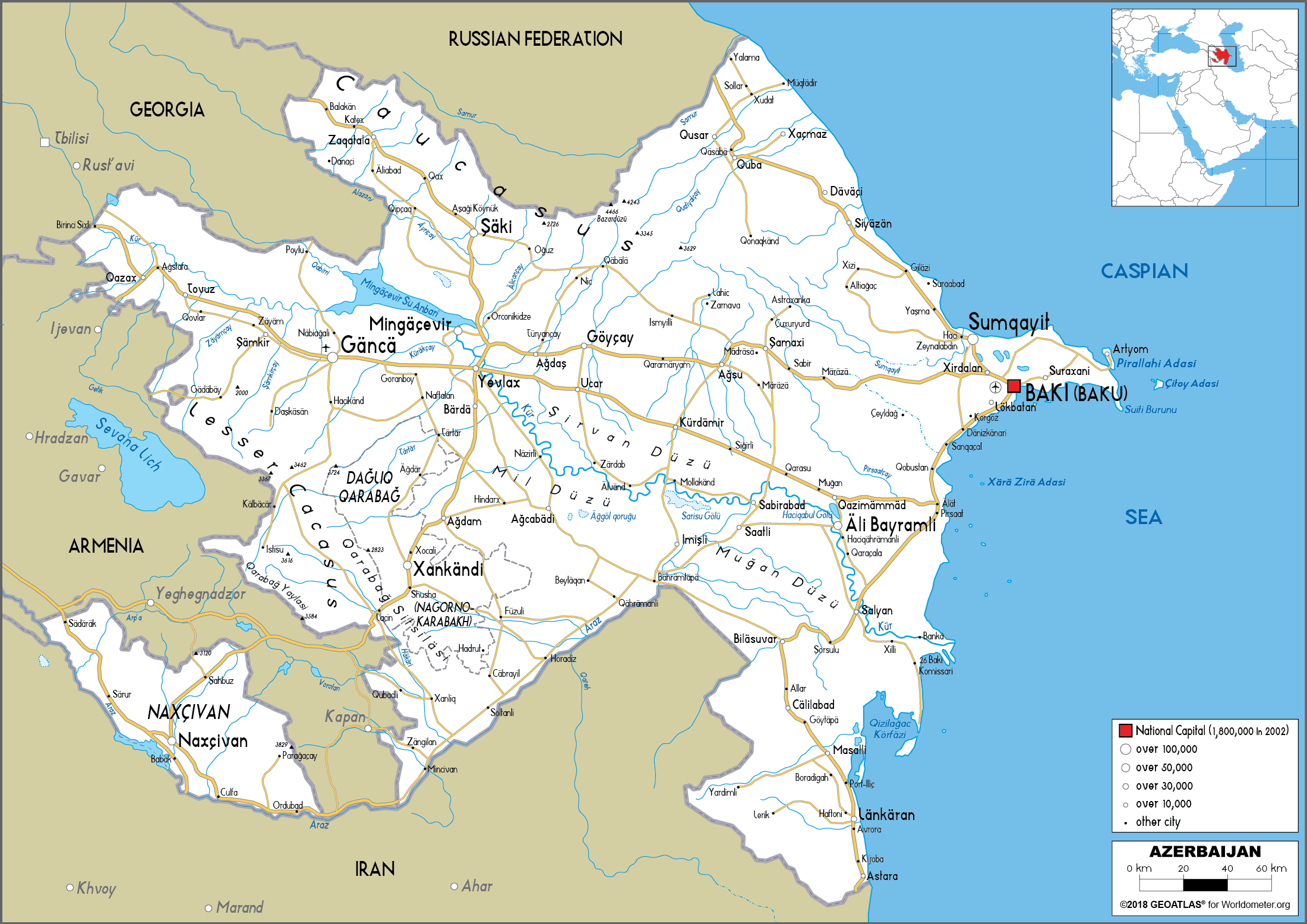 azerbaidjan route carte