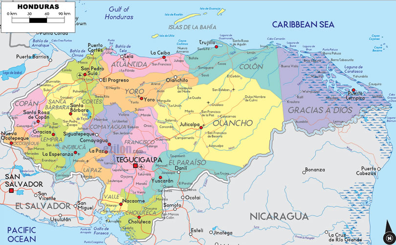 Carte de Honduras