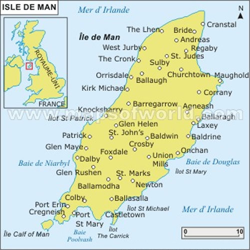 Carte de Ile de Man