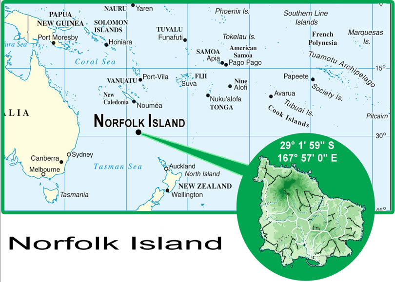 carte de Ile Norfolk