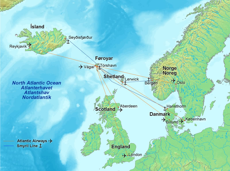 carte de Iles Feroe