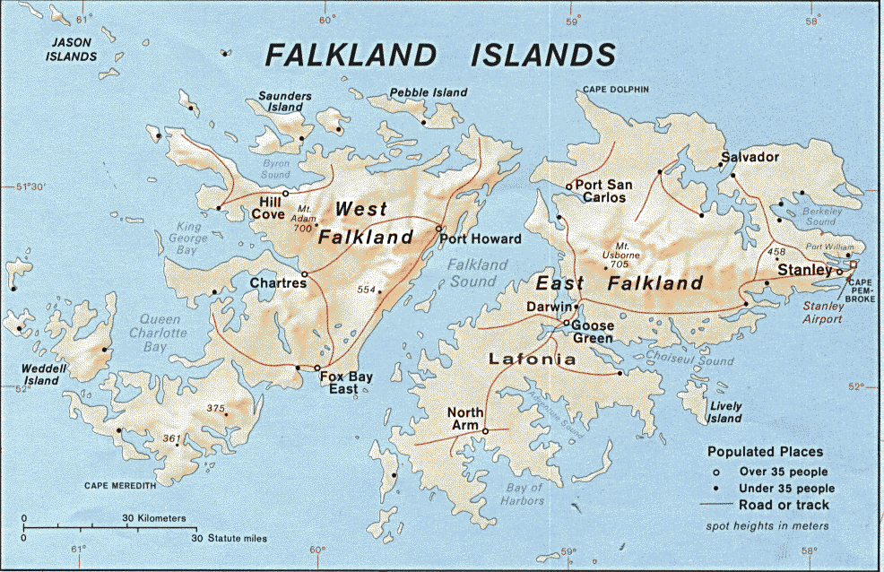 carte de Iles Malouines