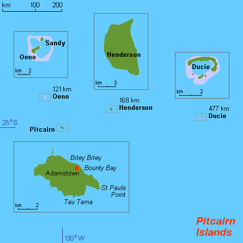 Iles Pitcairn carte