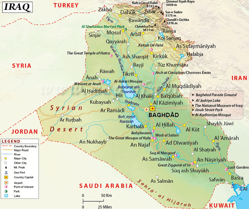 Carte de Iraq