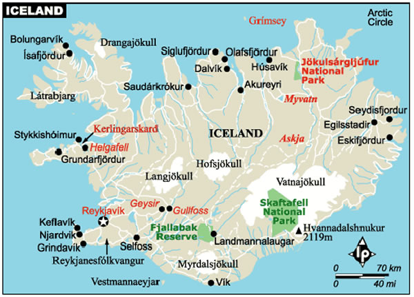 Carte de Islande