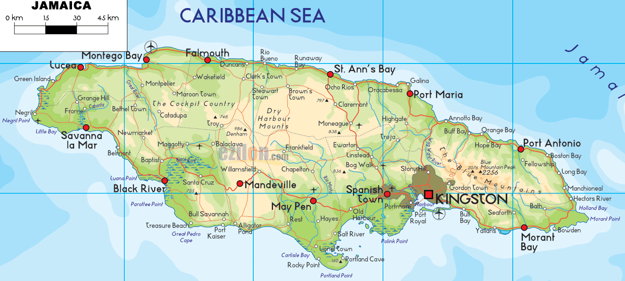 carte de jamaique