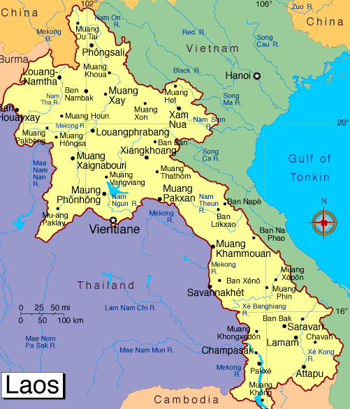 carte de Laos