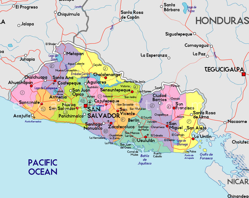 politique carte de Le Salvador