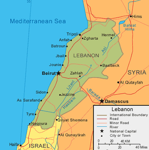 Carte de Liban