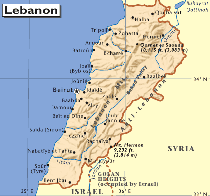 carte de liban