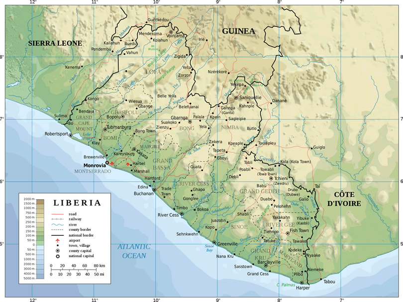 Carte de Liberia