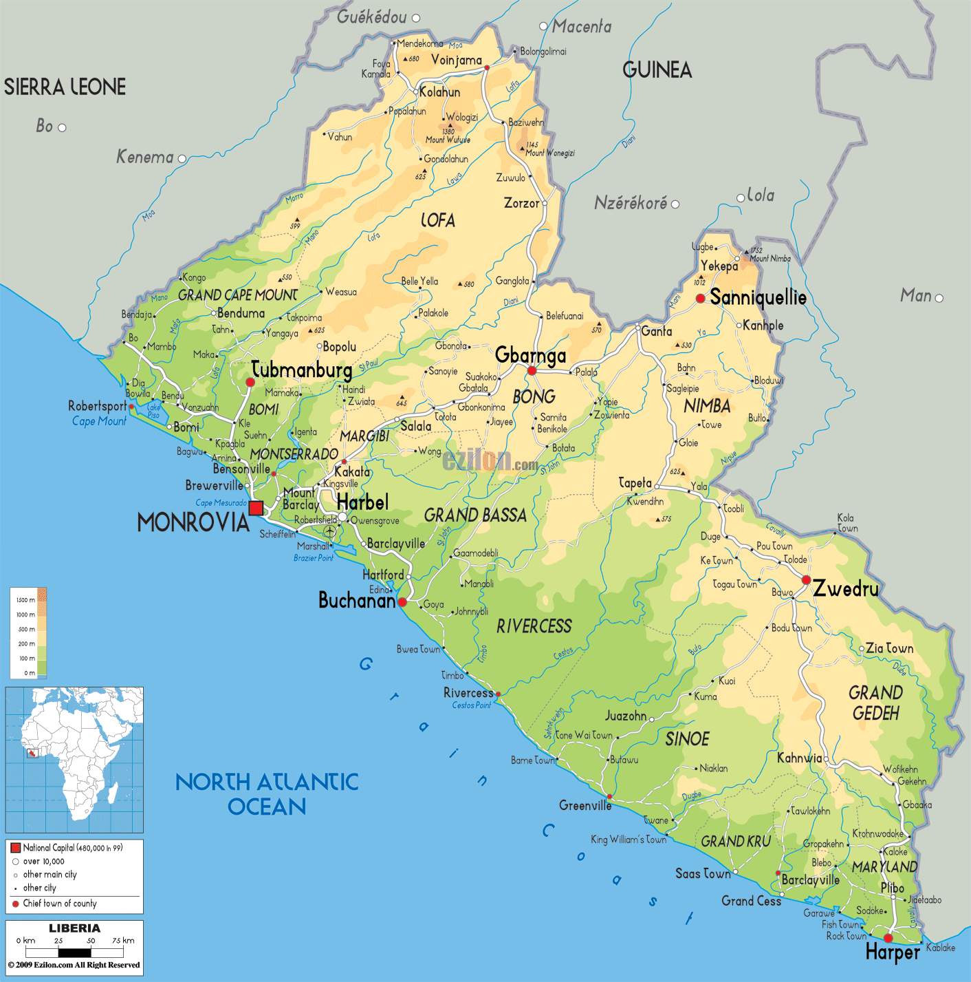 politique carte de liberia