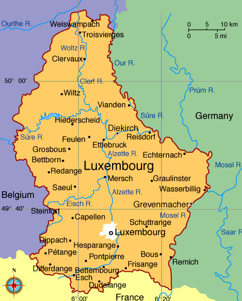 carte de Luxembourg