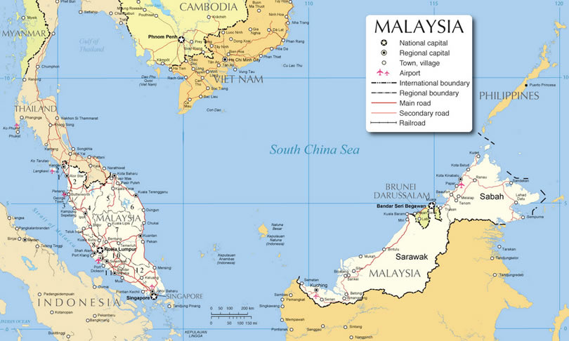 Carte de Malaisie