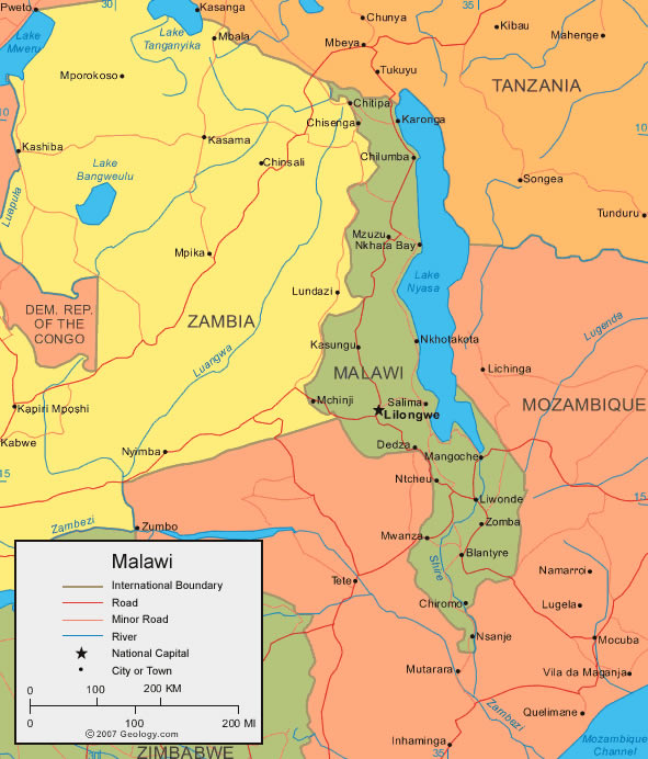 Carte de Malawi