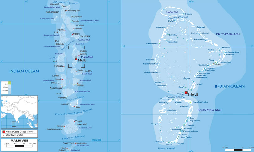 Carte de Maldives