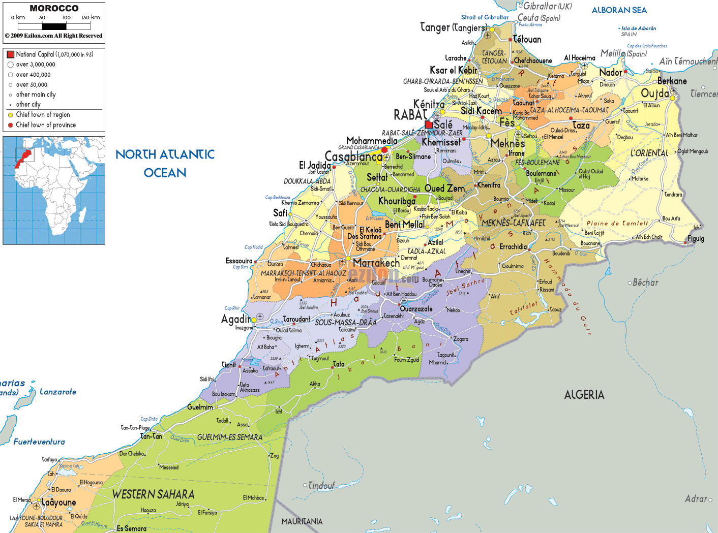 Maroc politique carte