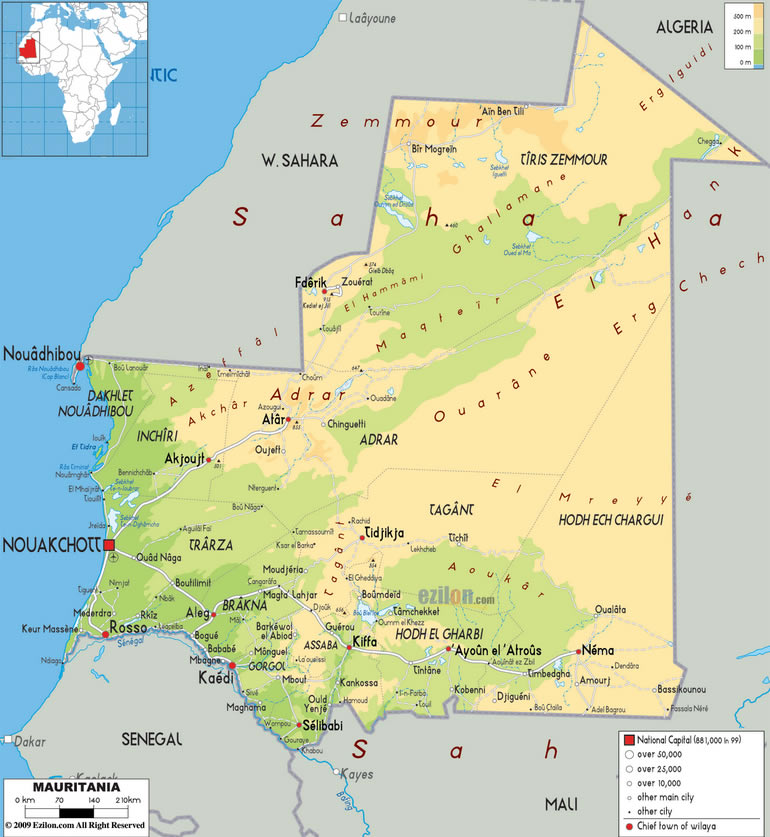 Carte de Mauritanie