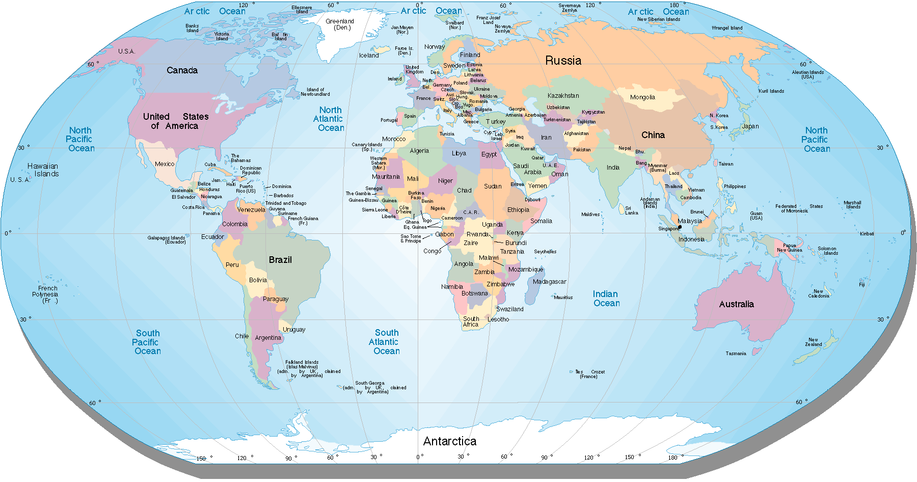 monde carte