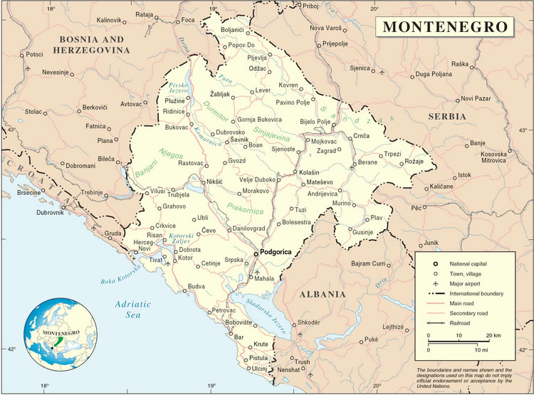 Carte de Montenegro