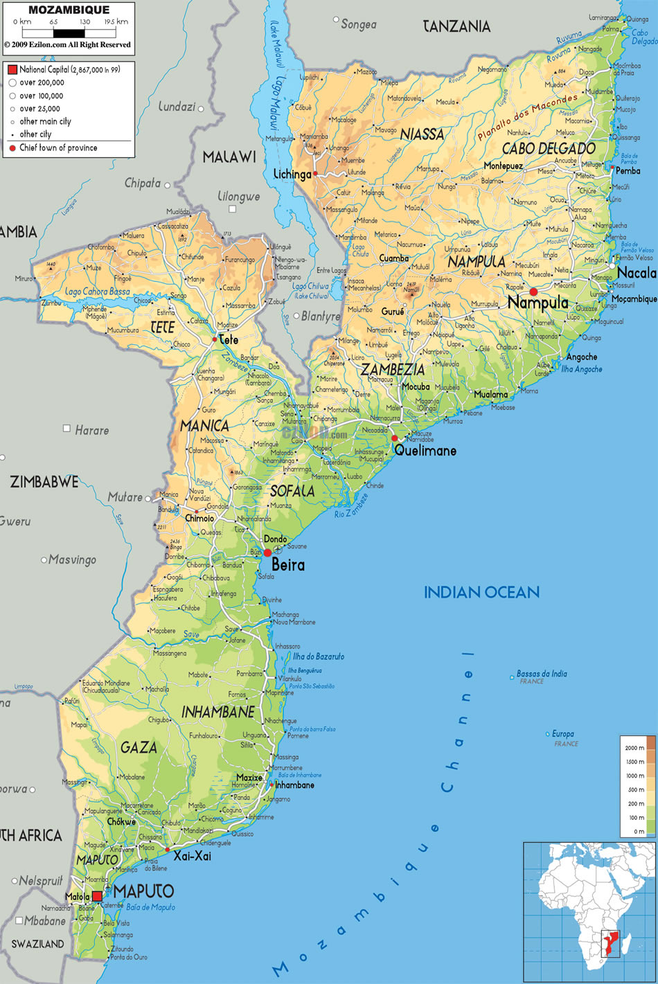 Mozambique carte