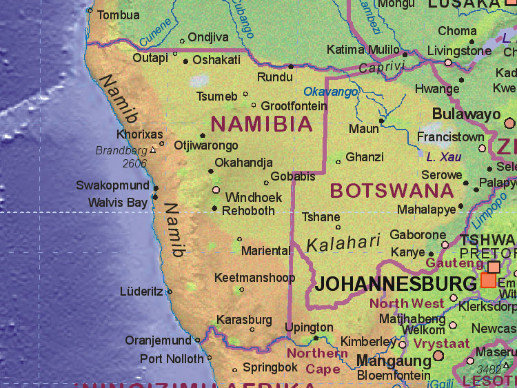 Namibie carte