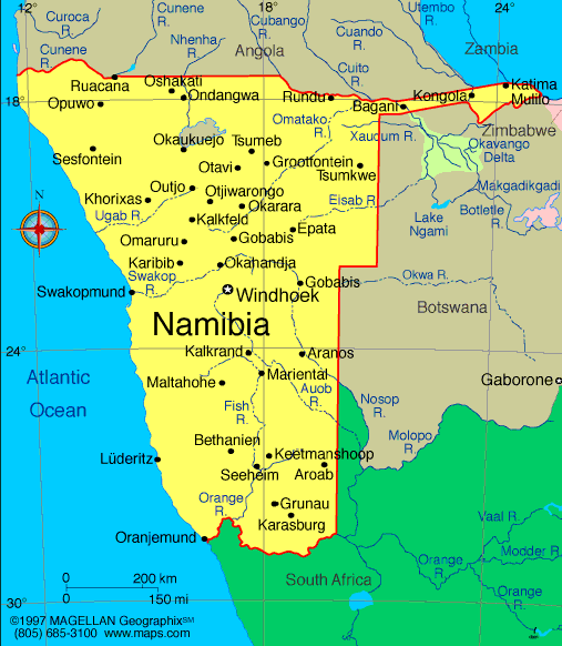 Namibie carte