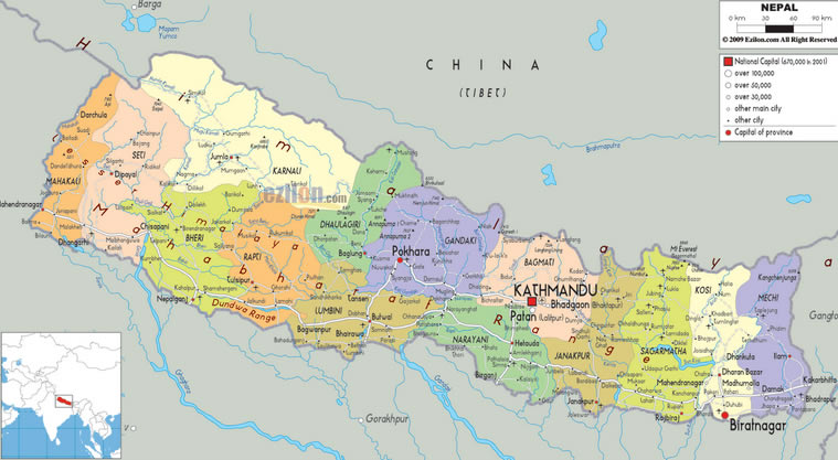 Carte de Nepal