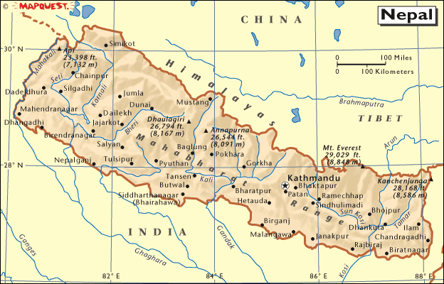 Nepal carte