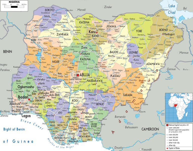 Carte de Nigeria