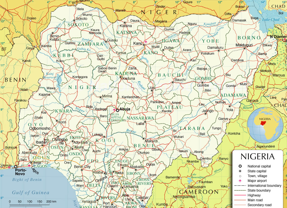 carte de Nigeria