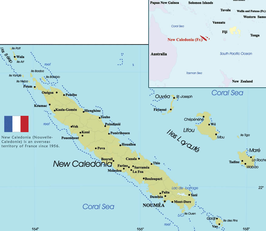 Carte de Nouvelle Caledonie
