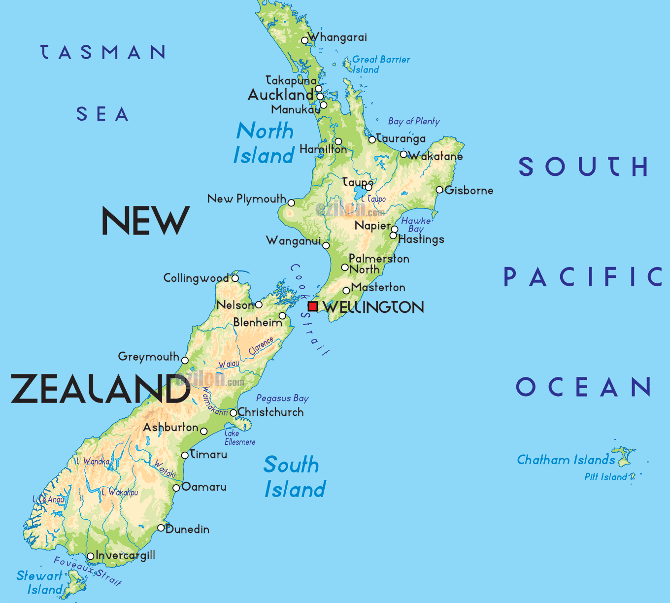 Nouvelle Zelande carte