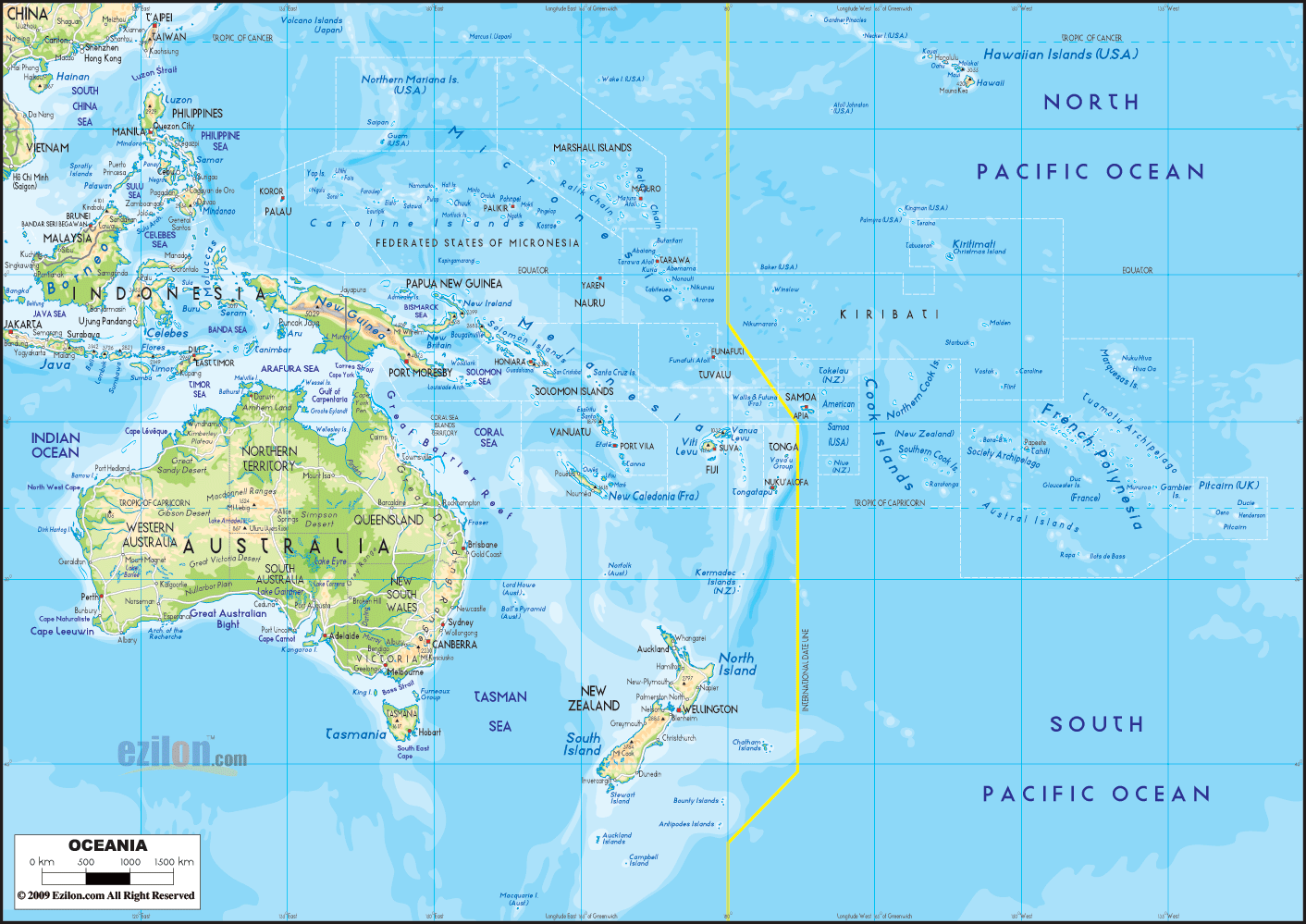 Oceanie politique carte