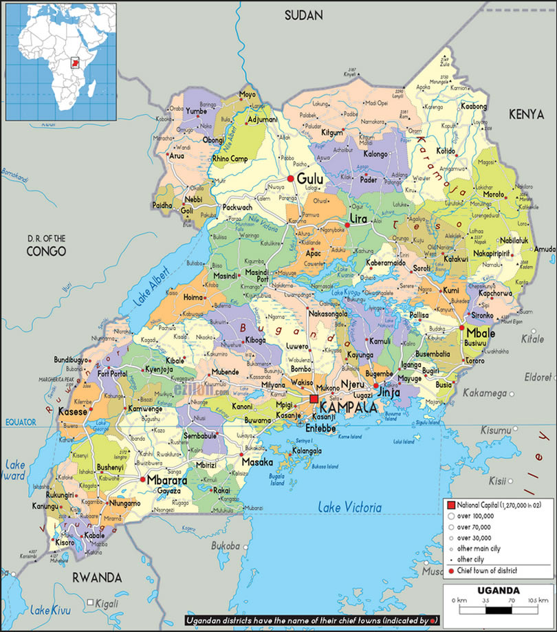 Carte de Ouganda