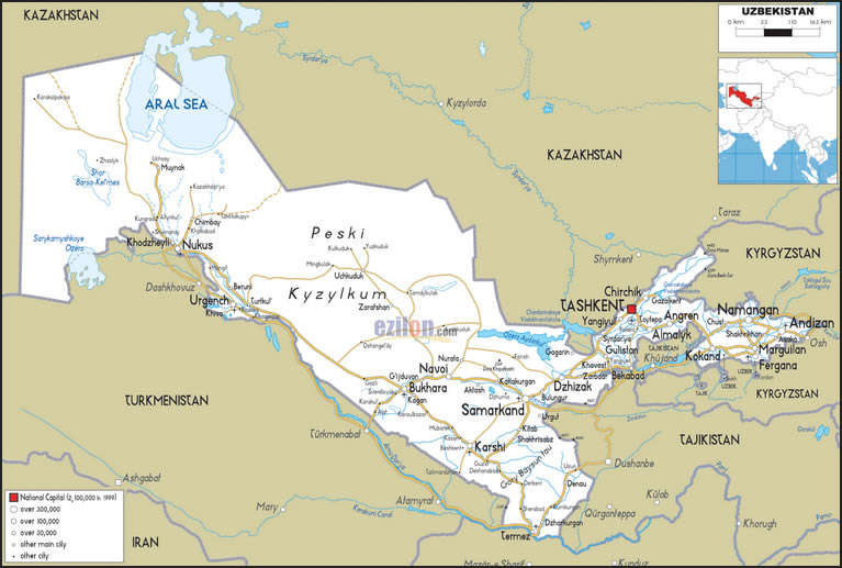 Carte de Ouzbekistan