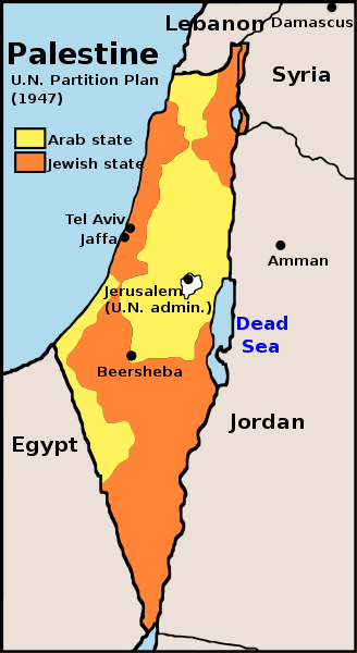 Palestine 1947 carte