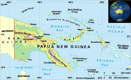 carte de papouasie nouvelle guinee