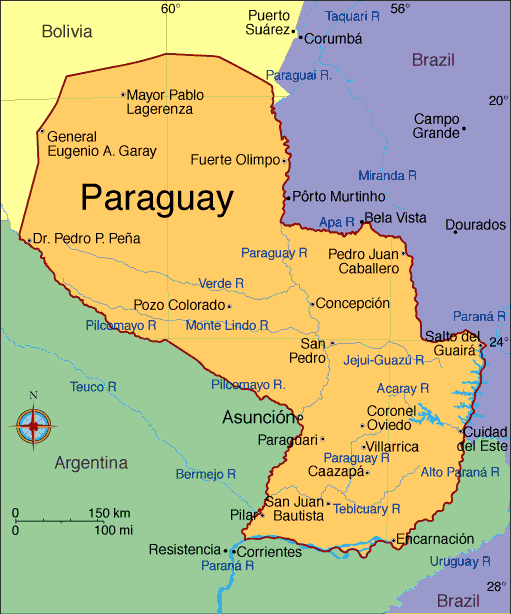 carte de Paraguay