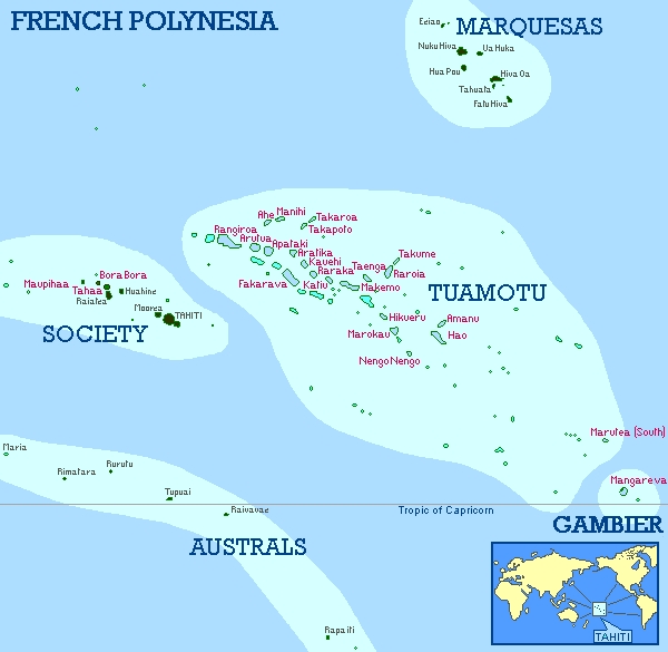 carte de Polynesie Francaise